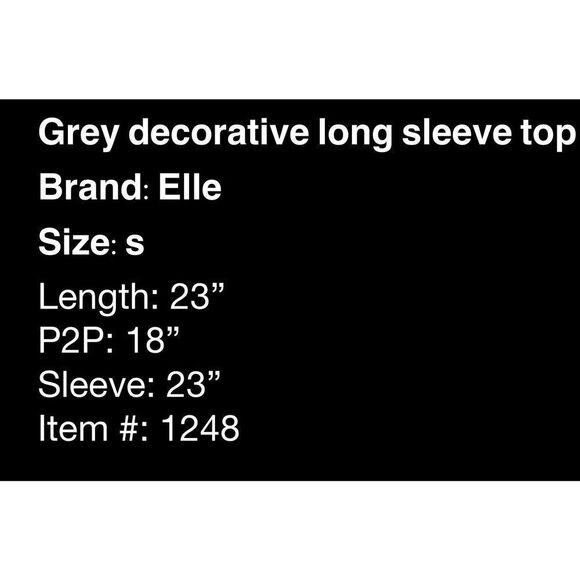 Elle Decorative Grey Long Sleeve Top - Picture 6 of 6